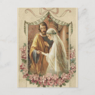 Traditionelle katholische SAVE THE DATE Hochzeit Ankündigungspostkarte
