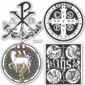 Traditionelle katholische Symbole Aufkleber
