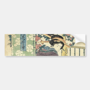 traditionelle Kimono-Geisha japanischen ukiyo-e Autoaufkleber