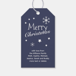 Traditionelle klassische dunkelblaue Weihnachtsmar Geschenkanhänger