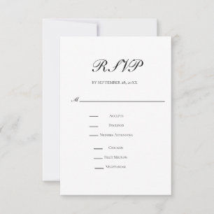 Traditionelle klassische feierliche Hochzeit RSVP Karte