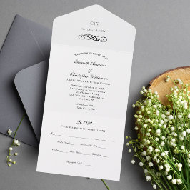 Traditionelle klassische Hochzeit in einer Einladu All In One Einladung