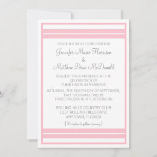 Traditionelle klassische Streifen für Hochzeiten Einladung