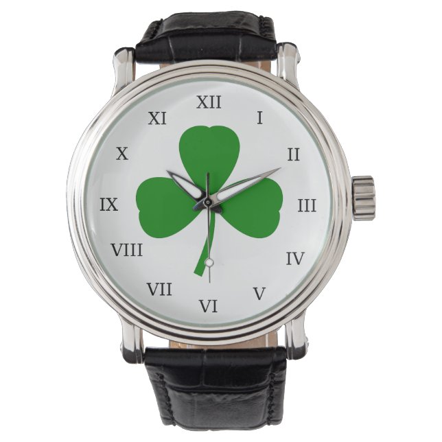 Traditionelle Kleeblatt-Uhr Armbanduhr (Vorderseite)