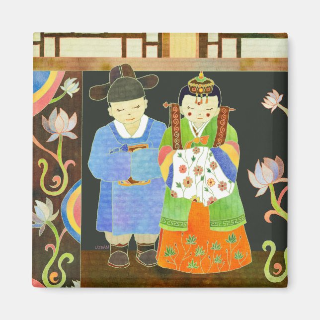 Traditionelle koreanische Hochzeit: Einzigartiges  Magnet (Vorne)
