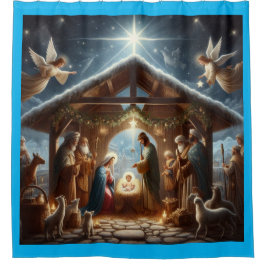 Traditionelle Krippe Duschvorhang