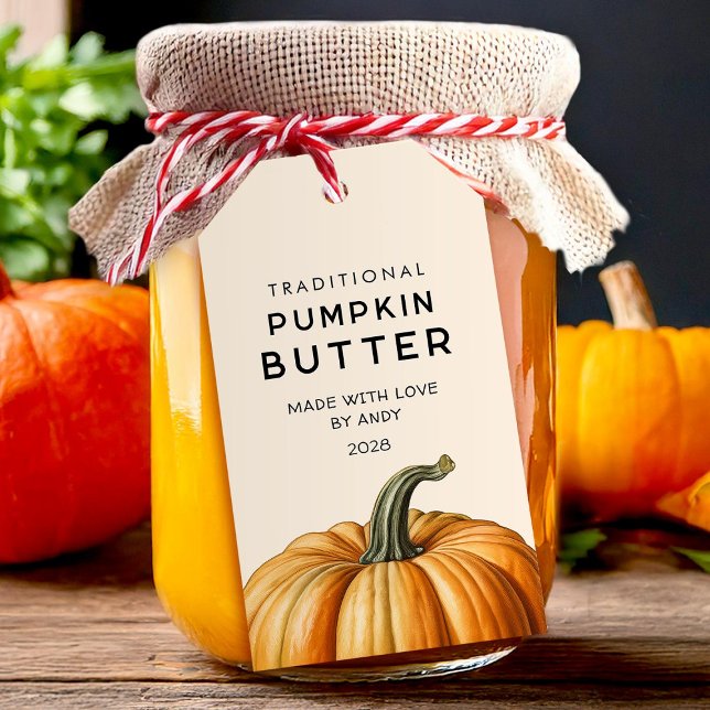 Traditionelle Kürbisbutter-Lebensmittel Jar Labels Geschenkanhänger (Von Creator hochgeladen)