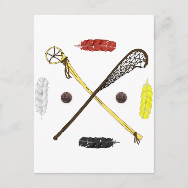 Traditionelle Lacrosse Sticks Postkarte (Vorderseite)