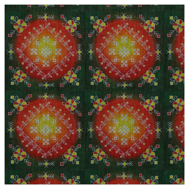 Traditionelle lettische Volkskunst mit Symbolmaler Stoff (Muster)