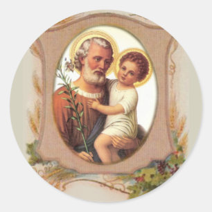 Traditionelle Lilie St- Josephbaby-Jesuss Runder Aufkleber