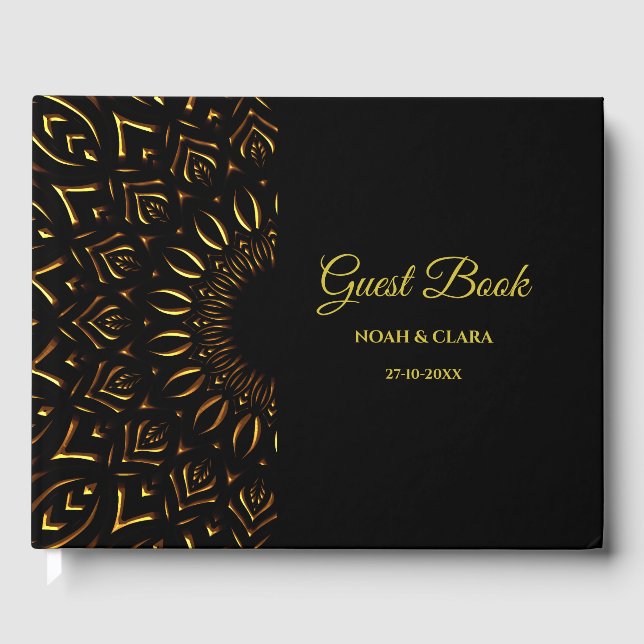 Traditionelle mandala klassische elegante luxuriös gästebuch (Vorderseite)