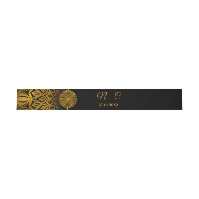 Traditionelle mandala klassische elegante Luxushoc Einladungsbanderole (Flach)