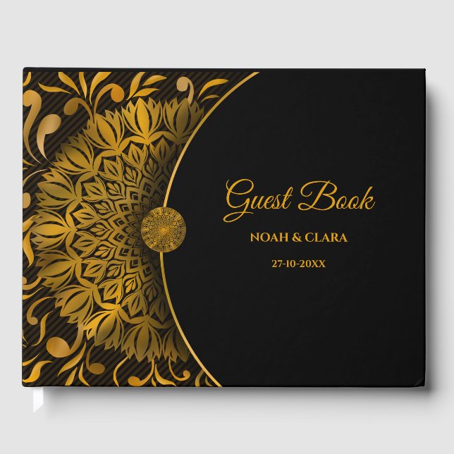 Traditionelle mandala klassische elegante Luxushoc Gästebuch (Vorderseite)