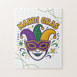 Traditionelle Maske in Mardi-Gras-Farben