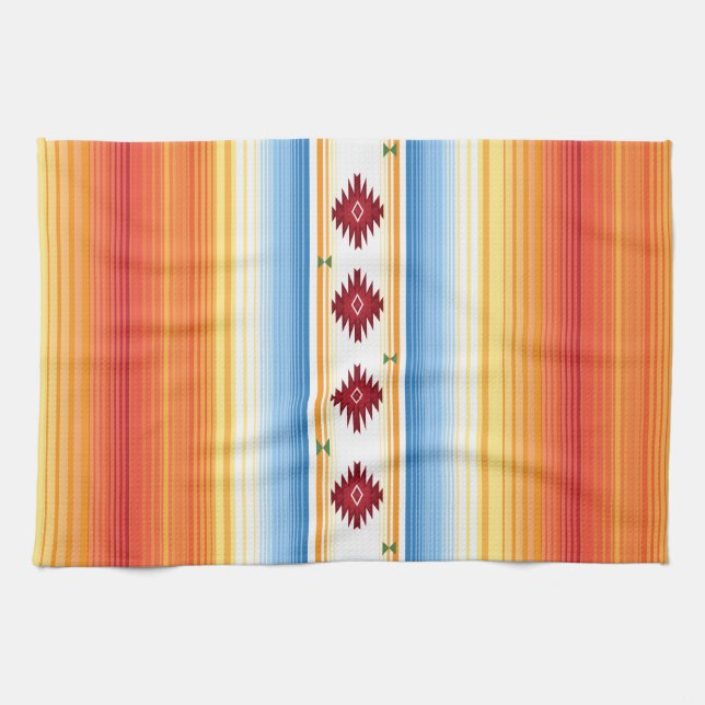 Traditionelle Mexikaner Serape Decke Geschirrtuch (Horizontal)