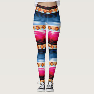Traditionelle mexikanische Decken-gestreifte Leggings