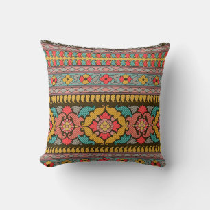 Traditionelle Moghul Border Designart, ethnisch, Kissen
