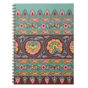 Traditionelle Mogulenkunst, Muster, Blume, Geom Notizblock