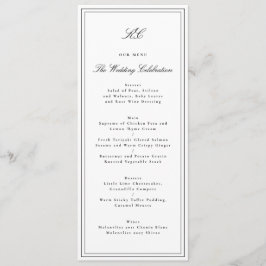 Traditionelle Monogramm-Hochzeit Menükarte