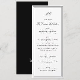 Traditionelle Monogramm-Hochzeit Menükarte