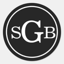 Traditionelle Monogramm Schwarzweißkreislauf