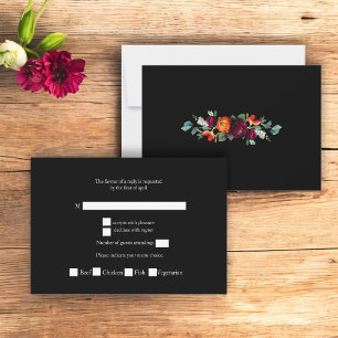 Traditionelle Moody-Hollywoodflorals Hochzeitskart RSVP Karte