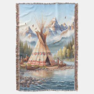 Traditionelle Naturszene eines Indianer-Tipis Decke