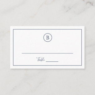 Traditionelle Navy Blau Elegante Hochzeit Platzkarte
