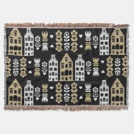 Traditionelle niederländische Folk Art Print Decke