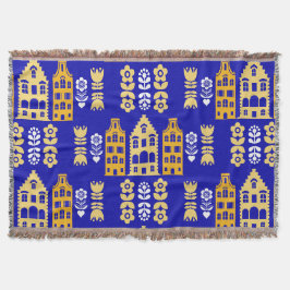 Traditionelle niederländische Folk Art Print Decke