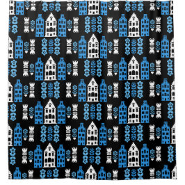 Traditionelle niederländische Folk Art Print Duschvorhang