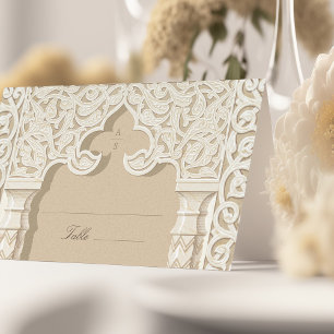 Traditionelle Nikah Arabesque Hochzeitsnamenkarte