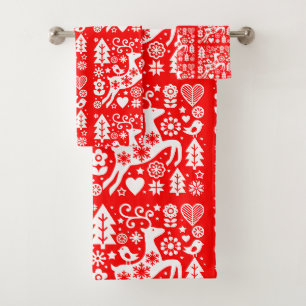 Traditionelle nordische Weihnachtsdekoration Badhandtuch Set