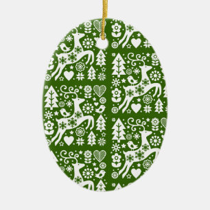 Traditionelle nordische Weihnachtsdekoration Keramik Ornament