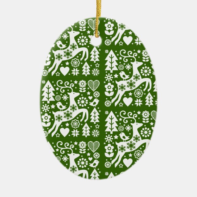 Traditionelle nordische Weihnachtsdekoration Keramik Ornament (Vorne)