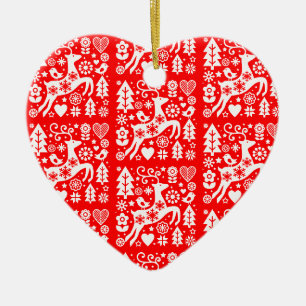 Traditionelle nordische Weihnachtsdekoration Keramik Ornament