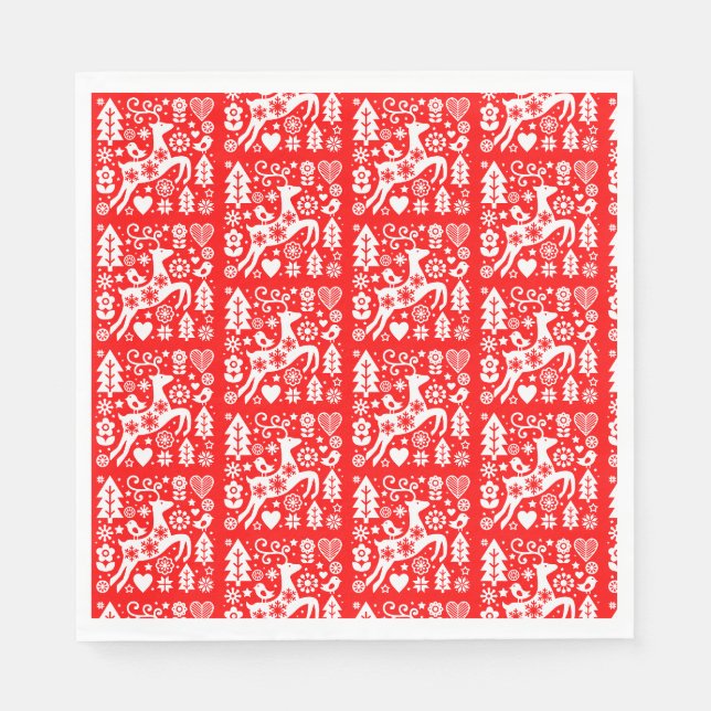 Traditionelle nordische Weihnachtsdekoration Serviette (Vorderseite)