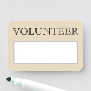 Traditionelle Nostalgische Namensmarke "VOLUNTEER" Namensschild
