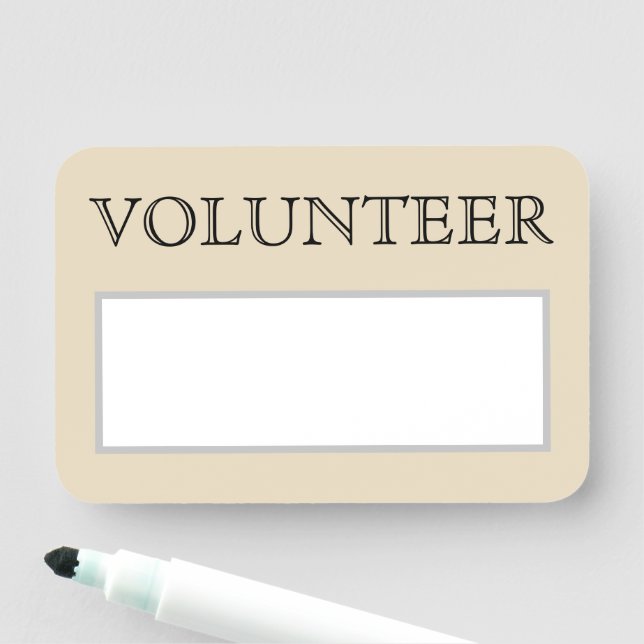 Traditionelle Nostalgische Namensmarke "VOLUNTEER" Namensschild (Beispiel)