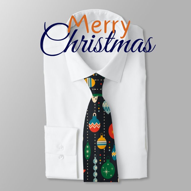 Traditionelle ornamets Navy Blue Xmas Krawatte (Merry Christmas and happy new year.)