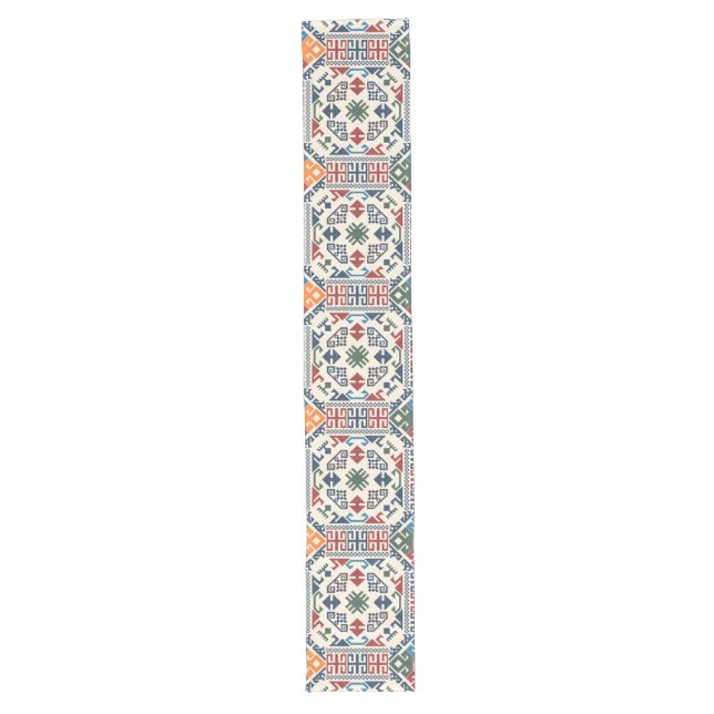 Traditionelle Palästina Stickerei täreez boho Großer Tischläufer (Vorderseite)