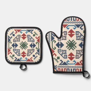 Traditionelle Palästina Stickerei täreez boho Ofenhandschuh & Topflappen-Set