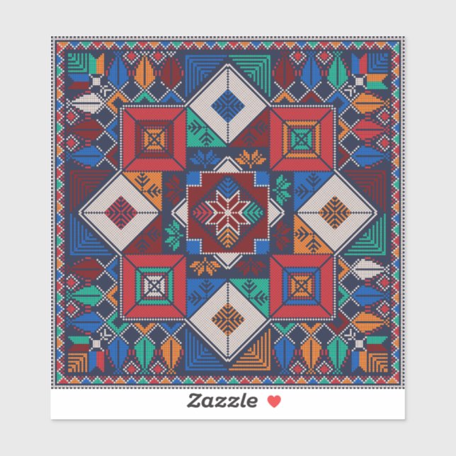 Traditionelle Palästina Stickerei täreez bunt Aufkleber (Blatt)