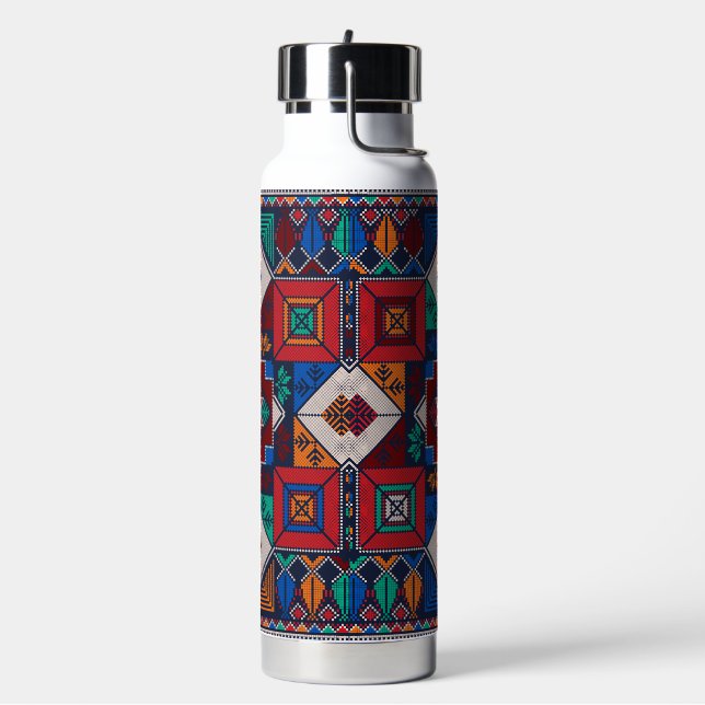 Traditionelle Palästina Stickerei täreez bunt Trinkflasche (Links)