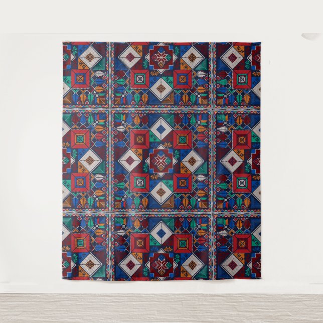 Traditionelle Palästina Stickerei täreez bunt Wandteppich (Vorderseite)