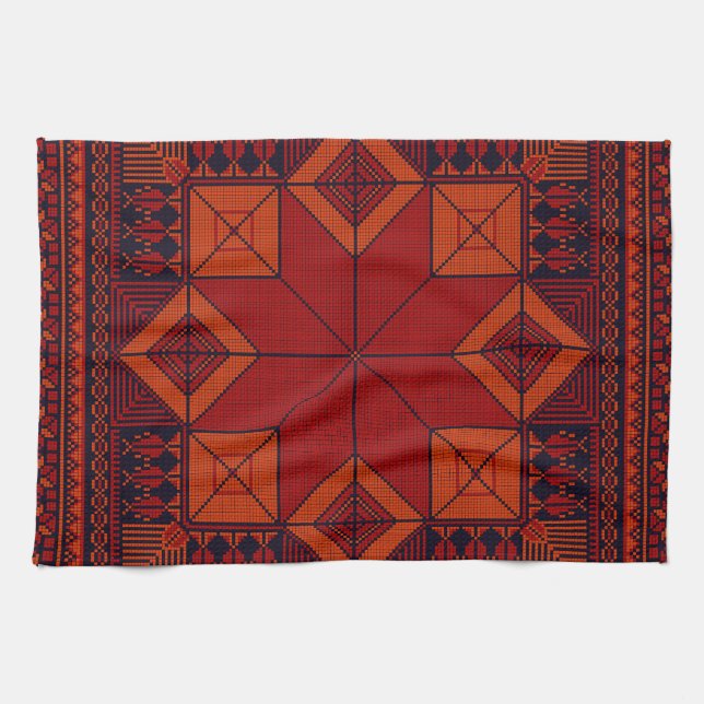 Traditionelle Palästina Stickerei täreez Muster Geschirrtuch (Horizontal)