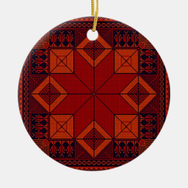 Traditionelle Palästina Stickerei täreez Muster Keramik Ornament (Vorne)