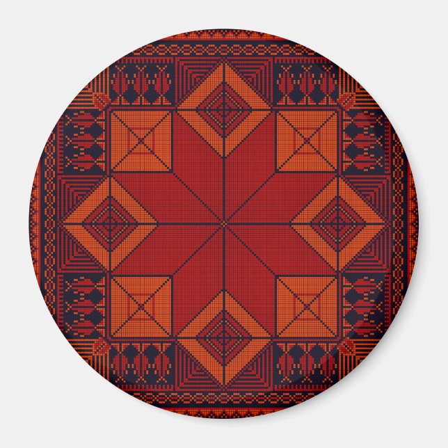 Traditionelle Palästina Stickerei täreez Muster Magnet (Vorne)
