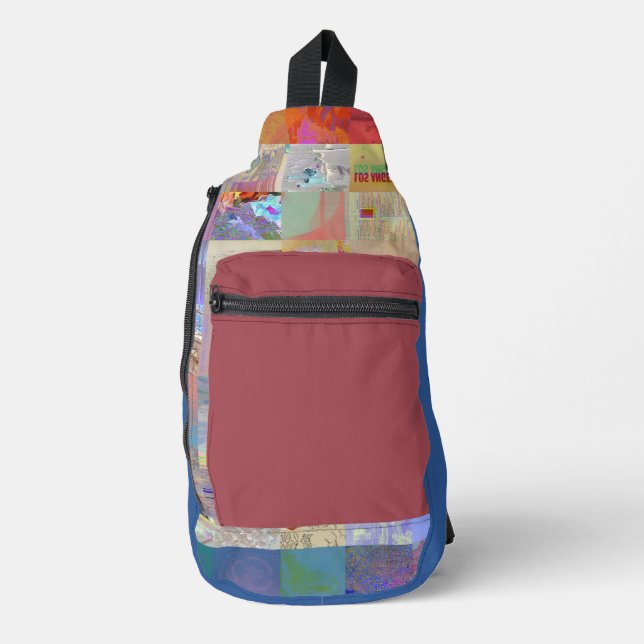 Traditionelle Patchwork-Geometrie-Mustertasche Crossbody Bag (Vorderseite)