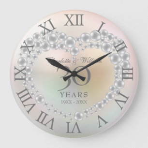 Traditionelle Pearl 30. Hochzeitsjubiläums-Zahlen Große Wanduhr